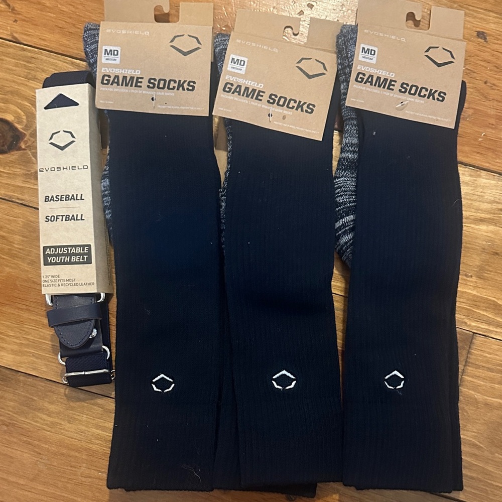 EvoShield Navy Game Socks for kids, women or men